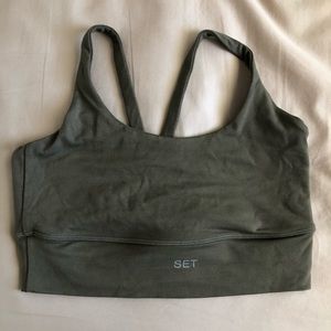 Medium SET active Luxform Scoop Y - Sage Sports Bra for Yoga or Pilates M